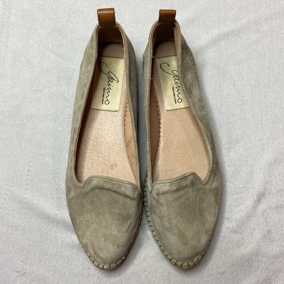 Gaimo anthropologie Arcadia espadrilles tan/khaki suede leather uppers size 8 - Picture 2 of 6